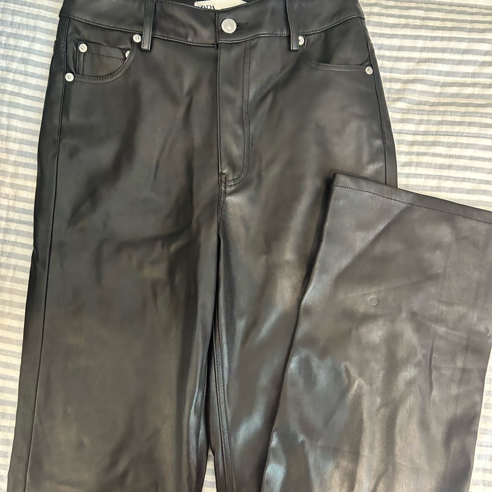 Black Faux Leather Pants